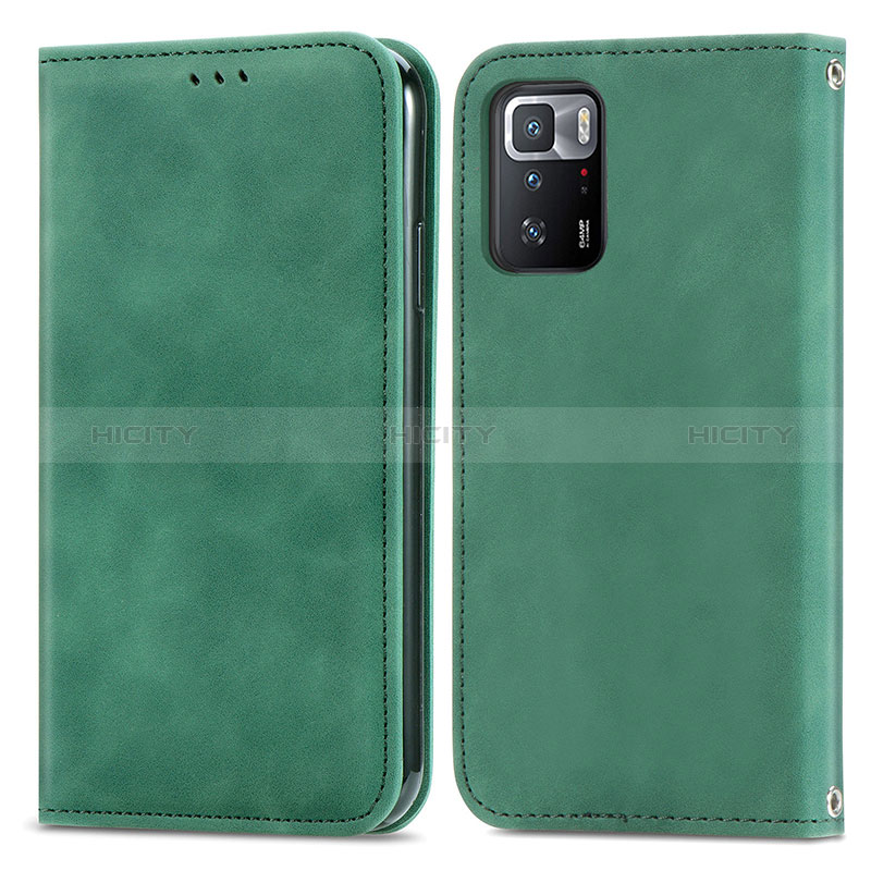 Coque Portefeuille Livre Cuir Etui Clapet S04D pour Xiaomi Poco X3 GT 5G Vert Plus