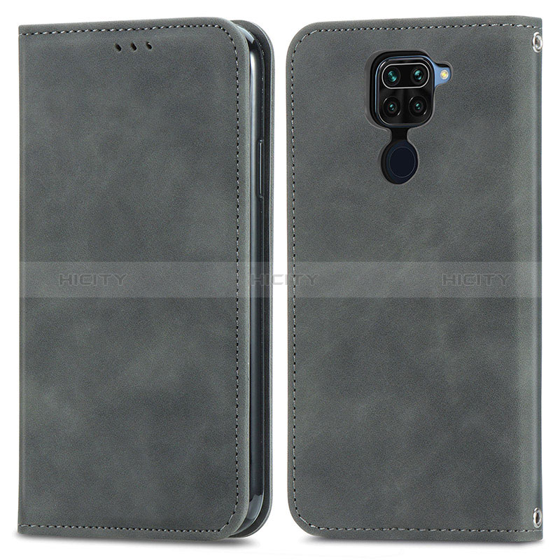 Coque Portefeuille Livre Cuir Etui Clapet S04D pour Xiaomi Redmi 10X 4G Gris Plus