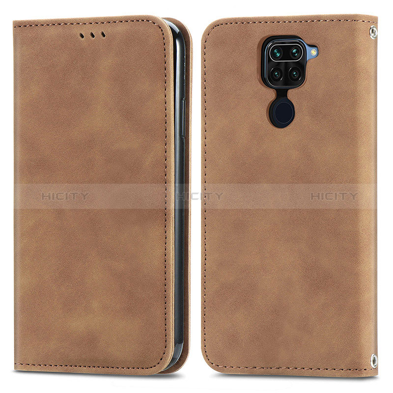 Coque Portefeuille Livre Cuir Etui Clapet S04D pour Xiaomi Redmi 10X 4G Marron Plus