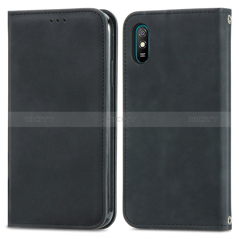 Coque Portefeuille Livre Cuir Etui Clapet S04D pour Xiaomi Redmi 9A Noir Plus