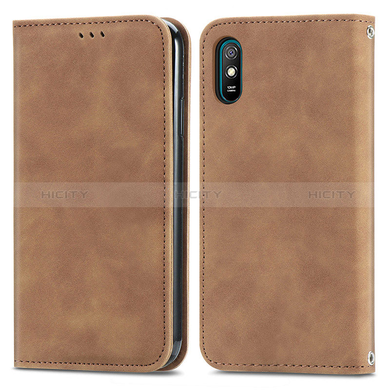 Coque Portefeuille Livre Cuir Etui Clapet S04D pour Xiaomi Redmi 9AT Marron Plus