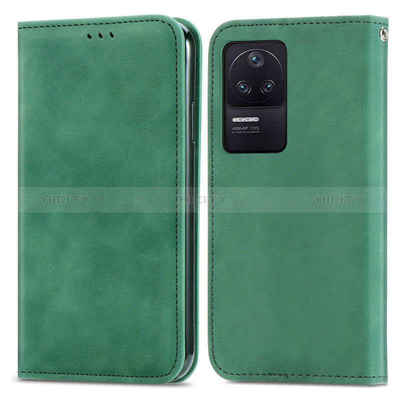 Coque Portefeuille Livre Cuir Etui Clapet S04D pour Xiaomi Redmi K40S 5G Vert Plus