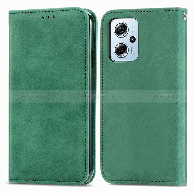 Coque Portefeuille Livre Cuir Etui Clapet S04D pour Xiaomi Redmi K50i 5G Vert Plus