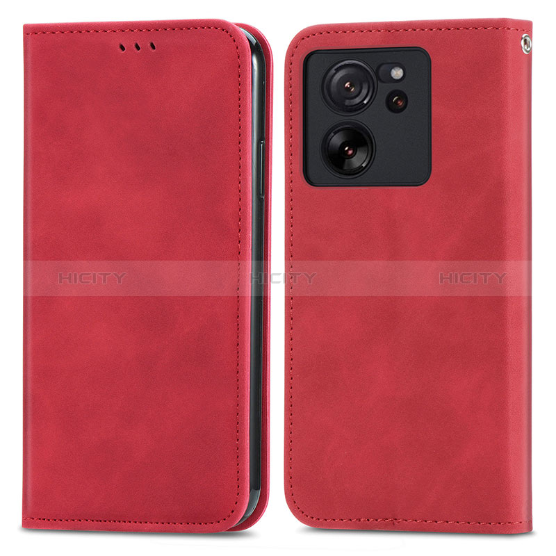 Coque Portefeuille Livre Cuir Etui Clapet S04D pour Xiaomi Redmi K60 Ultra 5G Rouge Plus