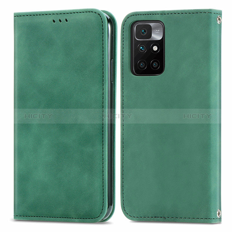 Coque Portefeuille Livre Cuir Etui Clapet S04D pour Xiaomi Redmi Note 11 4G (2021) Vert Plus