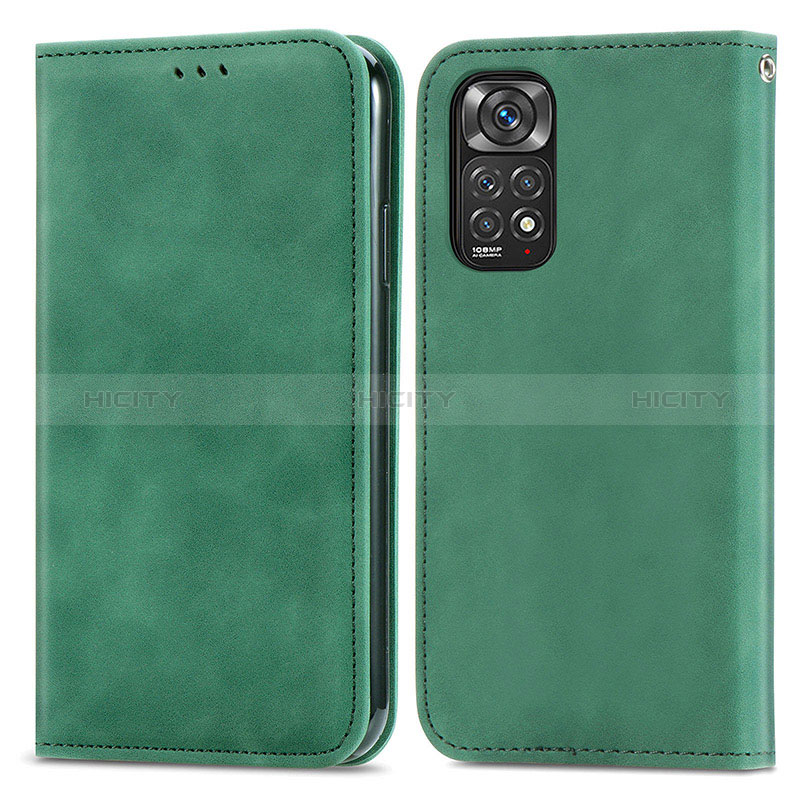 Coque Portefeuille Livre Cuir Etui Clapet S04D pour Xiaomi Redmi Note 12 Pro 4G Vert Plus