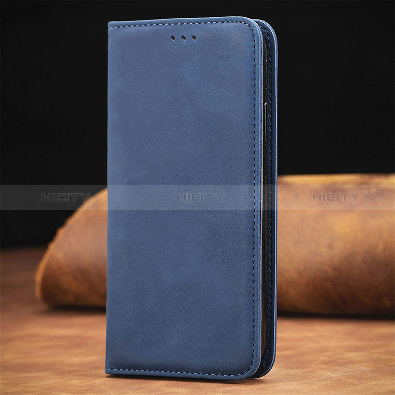 Coque Portefeuille Livre Cuir Etui Clapet S04D pour Xiaomi Redmi Note 9 5G Bleu Plus