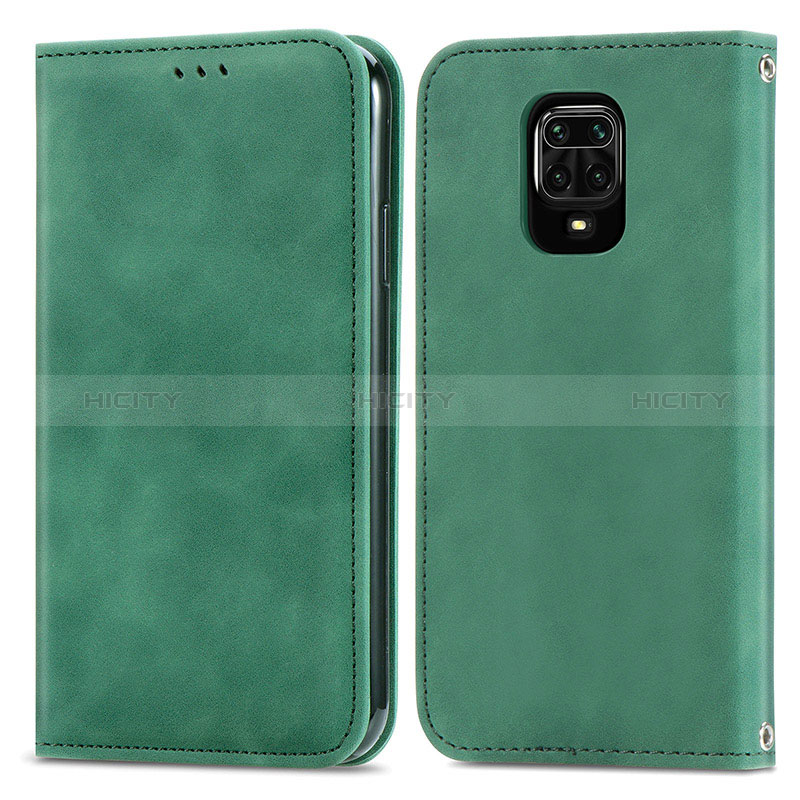 Coque Portefeuille Livre Cuir Etui Clapet S04D pour Xiaomi Redmi Note 9 Pro Max Vert Plus