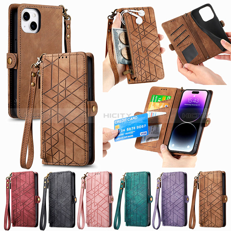 Coque Portefeuille Livre Cuir Etui Clapet S05D pour Apple iPhone 13 Plus