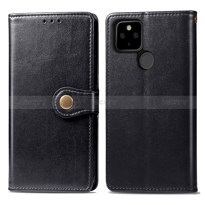 Coque Portefeuille Livre Cuir Etui Clapet S05D pour Google Pixel 4a 5G Noir Plus