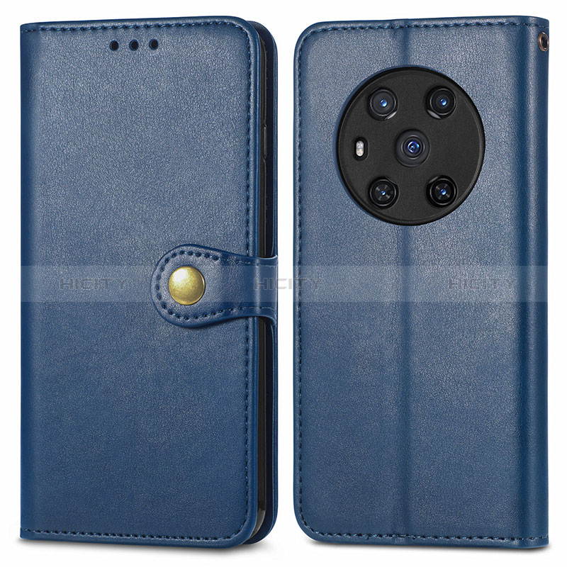 Coque Portefeuille Livre Cuir Etui Clapet S05D pour Huawei Honor Magic3 5G Bleu Plus