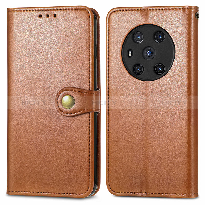 Coque Portefeuille Livre Cuir Etui Clapet S05D pour Huawei Honor Magic3 5G Marron Plus