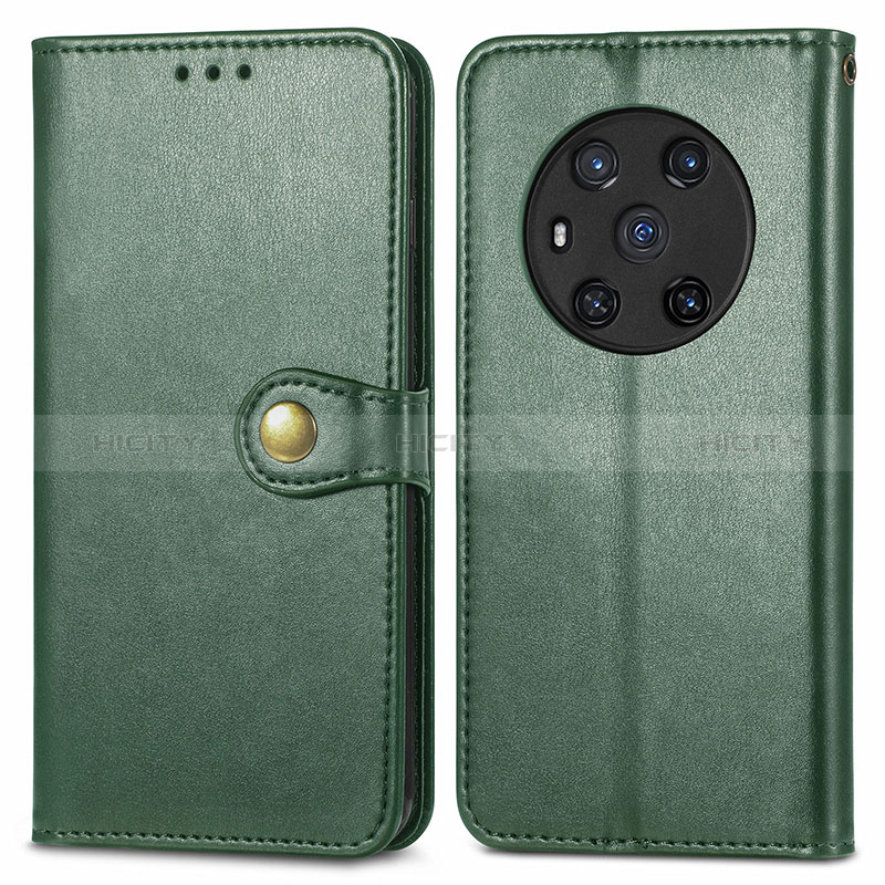 Coque Portefeuille Livre Cuir Etui Clapet S05D pour Huawei Honor Magic3 5G Vert Plus