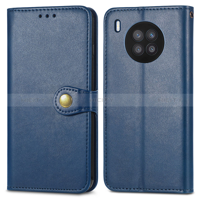 Coque Portefeuille Livre Cuir Etui Clapet S05D pour Huawei Nova 8i Bleu Plus