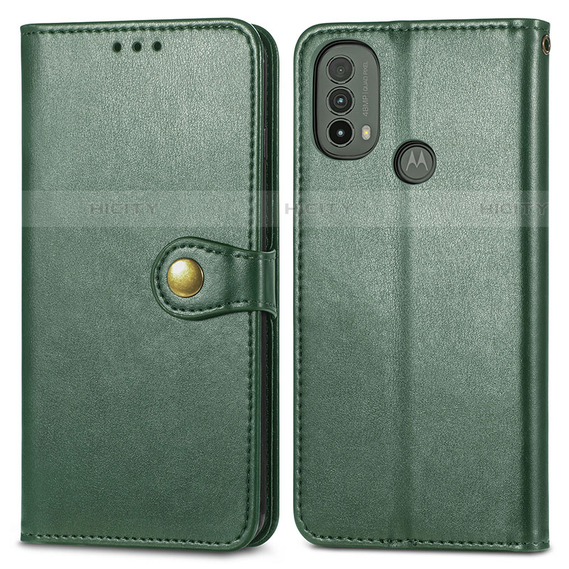 Coque Portefeuille Livre Cuir Etui Clapet S05D pour Motorola Moto E40 Vert Plus