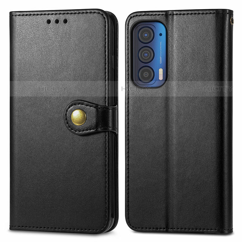 Coque Portefeuille Livre Cuir Etui Clapet S05D pour Motorola Moto Edge (2021) 5G Noir Plus