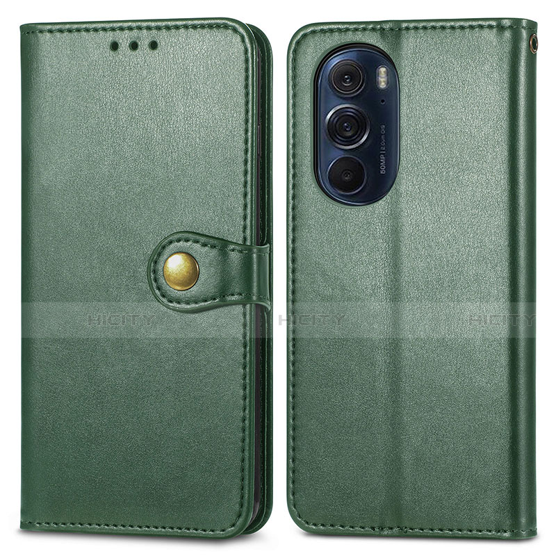 Coque Portefeuille Livre Cuir Etui Clapet S05D pour Motorola Moto Edge 30 Pro 5G Vert Plus