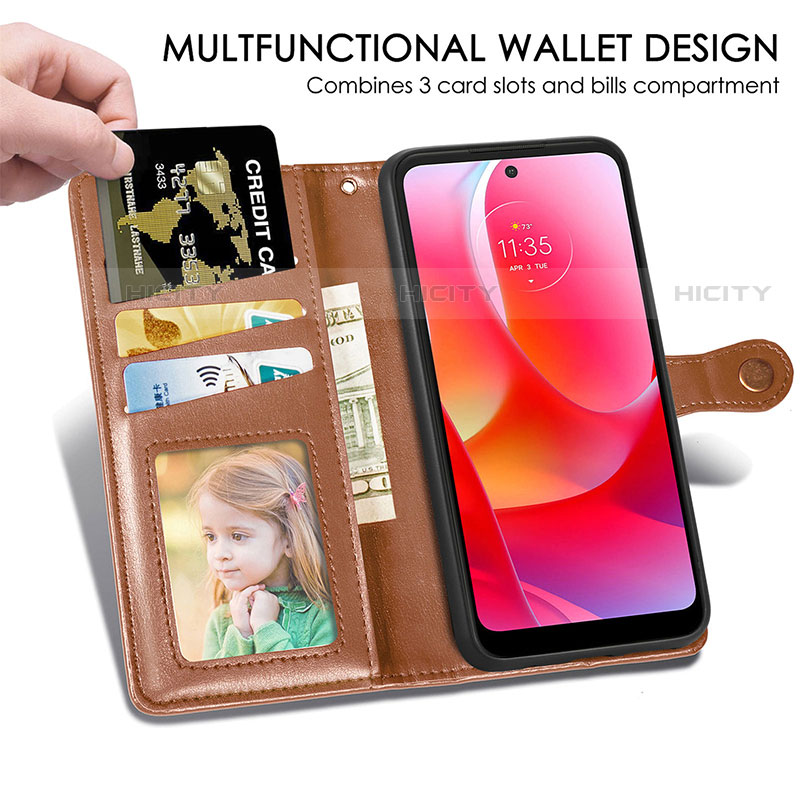 Coque Portefeuille Livre Cuir Etui Clapet S05D pour Motorola Moto G Play Gen 2 Plus