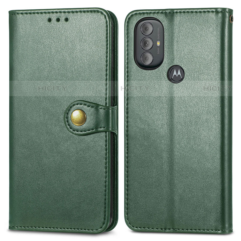 Coque Portefeuille Livre Cuir Etui Clapet S05D pour Motorola Moto G Play Gen 2 Vert Plus