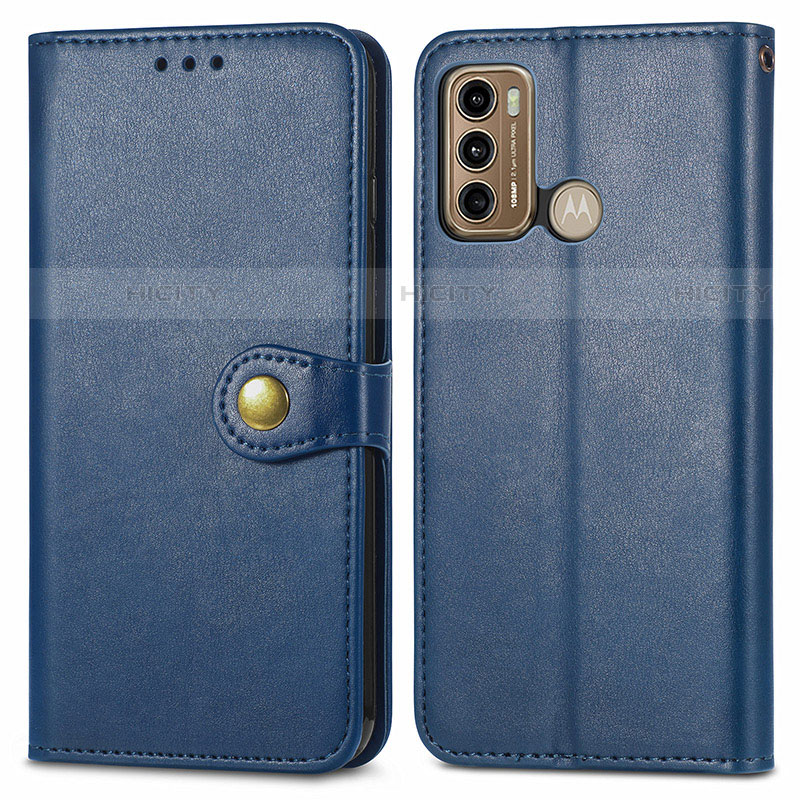 Coque Portefeuille Livre Cuir Etui Clapet S05D pour Motorola Moto G40 Fusion Bleu Plus