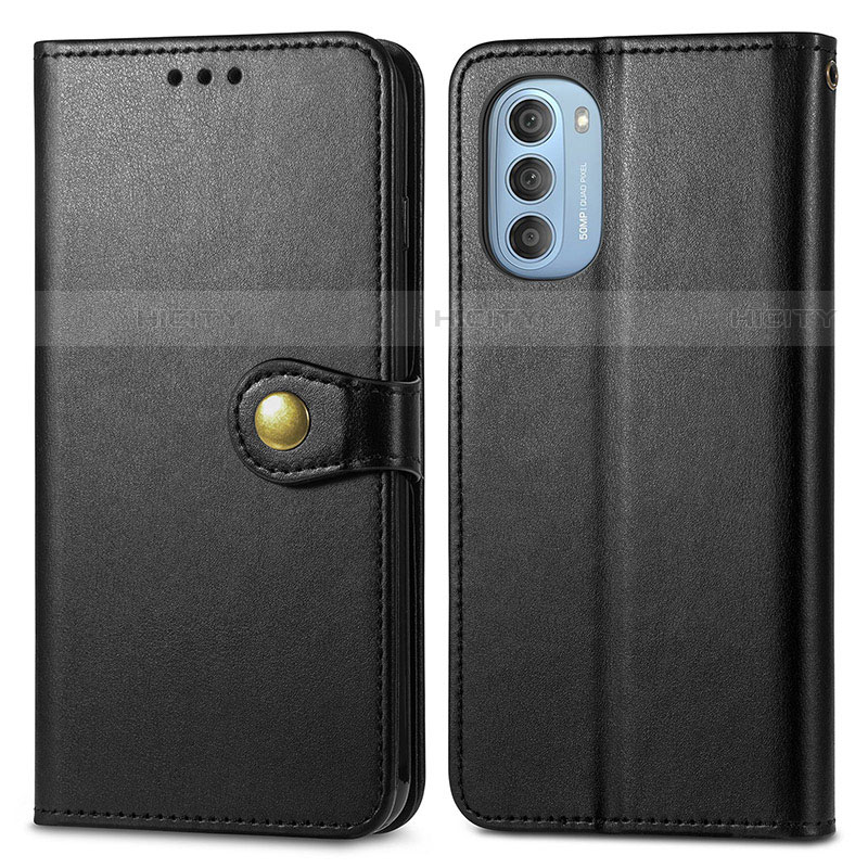 Coque Portefeuille Livre Cuir Etui Clapet S05D pour Motorola Moto G51 5G Noir Plus