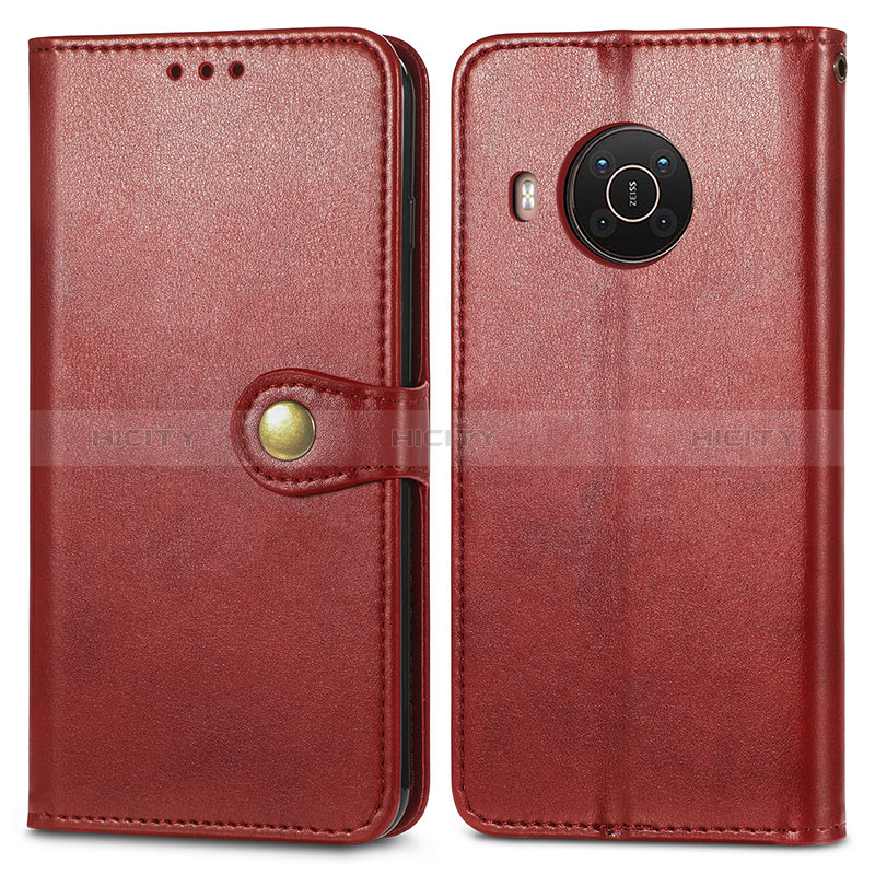 Coque Portefeuille Livre Cuir Etui Clapet S05D pour Nokia X10 Rouge Plus