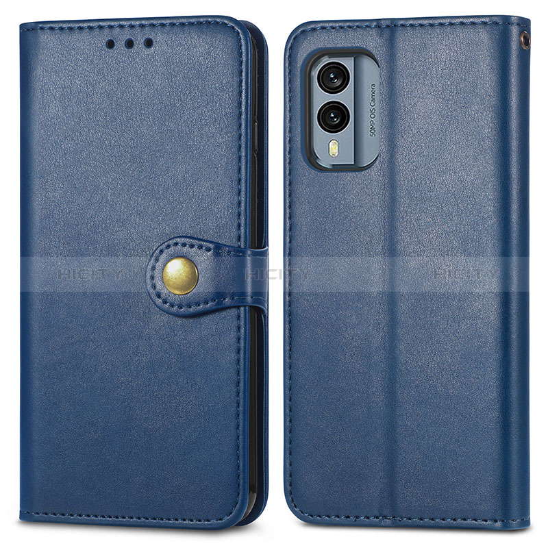 Coque Portefeuille Livre Cuir Etui Clapet S05D pour Nokia X30 5G Bleu Plus