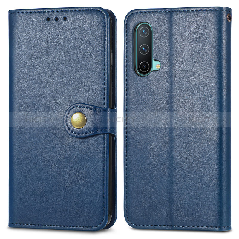 Coque Portefeuille Livre Cuir Etui Clapet S05D pour OnePlus Nord CE 5G Bleu Plus