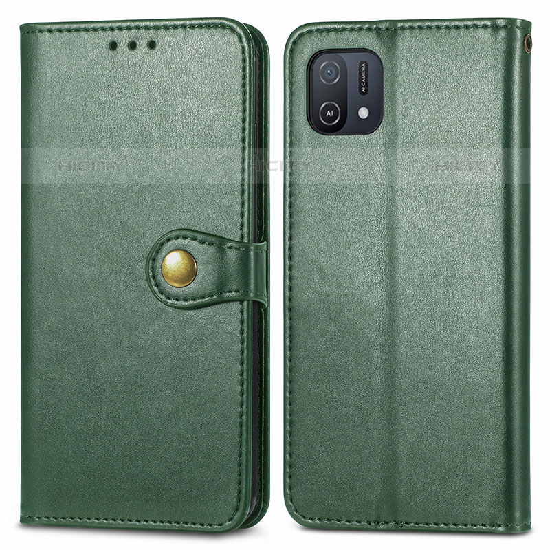 Coque Portefeuille Livre Cuir Etui Clapet S05D pour Oppo A16K Vert Plus