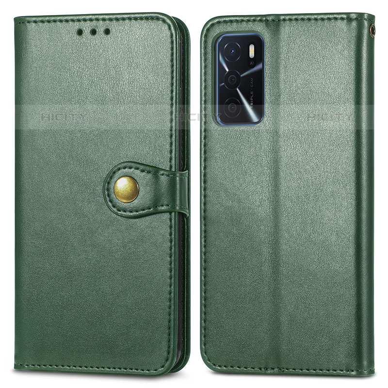 Coque Portefeuille Livre Cuir Etui Clapet S05D pour Oppo A16s Vert Plus