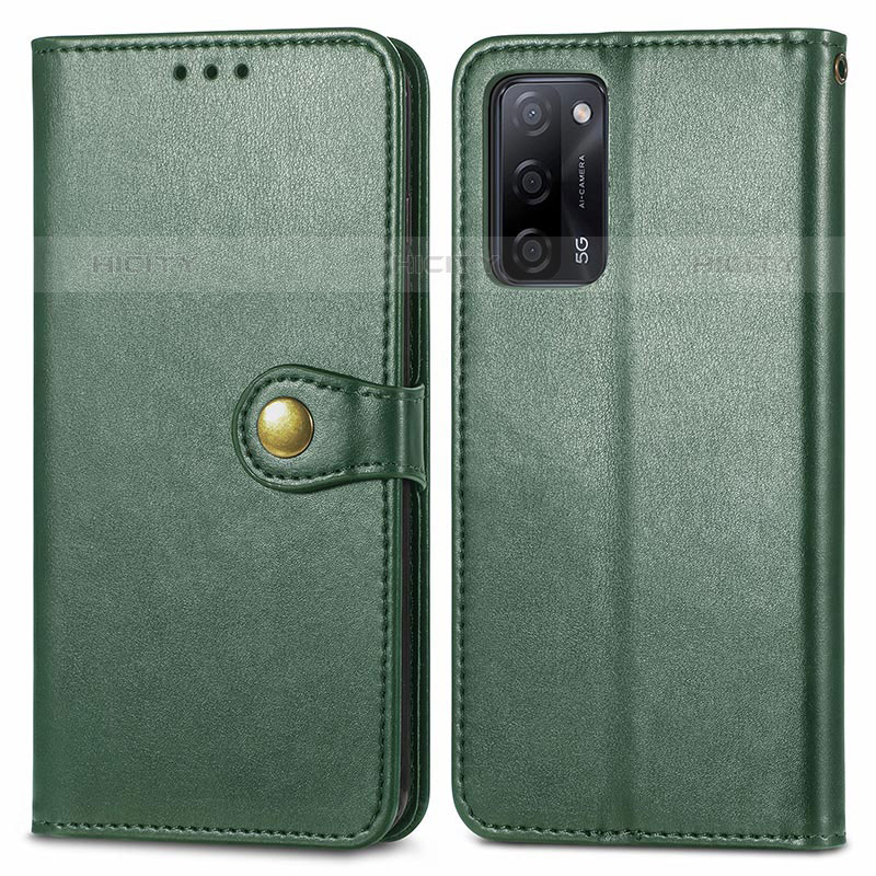 Coque Portefeuille Livre Cuir Etui Clapet S05D pour Oppo A53s 5G Vert Plus