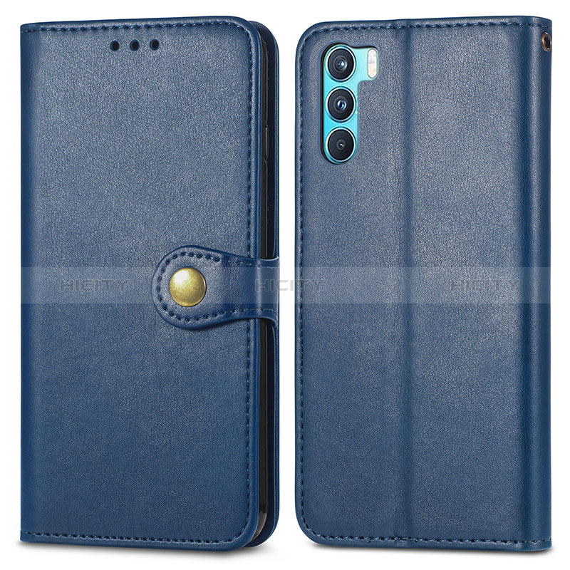 Coque Portefeuille Livre Cuir Etui Clapet S05D pour Oppo K9 Pro 5G Bleu Plus