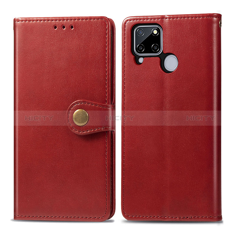 Coque Portefeuille Livre Cuir Etui Clapet S05D pour Realme 7i RMX2193 Rouge Plus