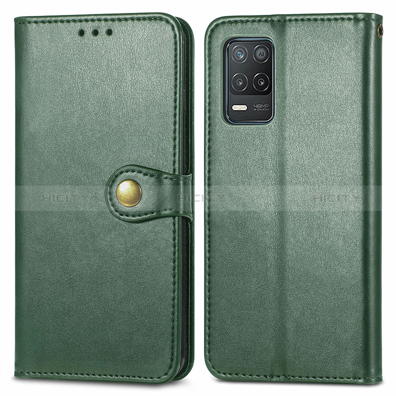 Coque Portefeuille Livre Cuir Etui Clapet S05D pour Realme 8 5G Vert Plus