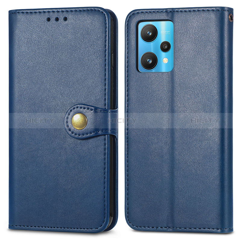 Coque Portefeuille Livre Cuir Etui Clapet S05D pour Realme 9 4G Bleu Plus