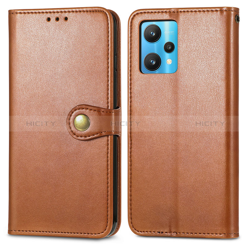 Coque Portefeuille Livre Cuir Etui Clapet S05D pour Realme 9 4G Marron Plus