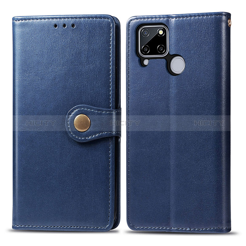 Coque Portefeuille Livre Cuir Etui Clapet S05D pour Realme C12 Bleu Plus