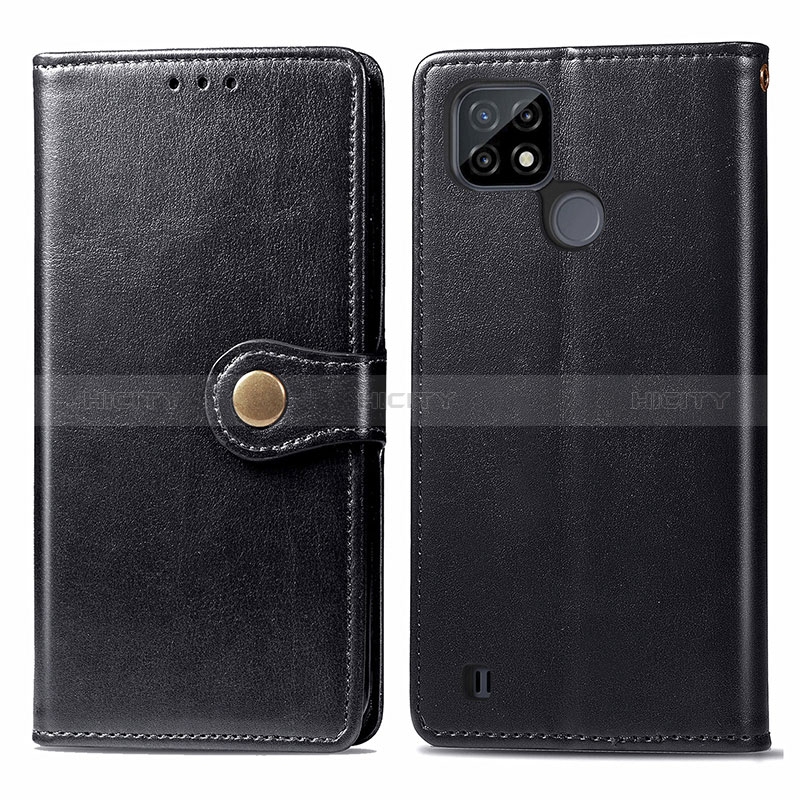 Coque Portefeuille Livre Cuir Etui Clapet S05D pour Realme C21 Noir Plus