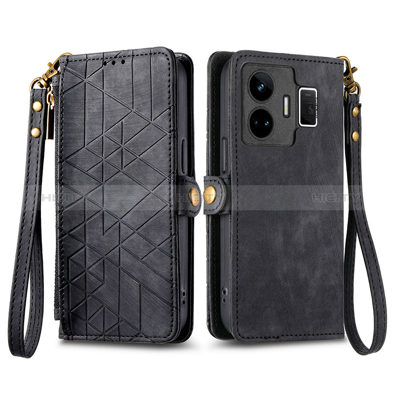 Coque Portefeuille Livre Cuir Etui Clapet S05D pour Realme GT Neo5 240W 5G Noir Plus