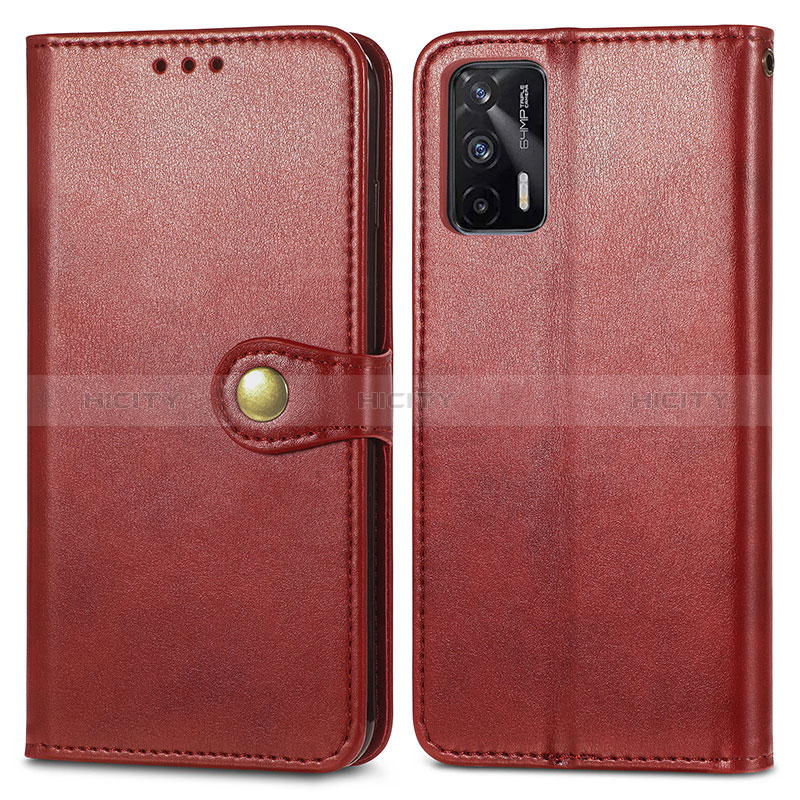 Coque Portefeuille Livre Cuir Etui Clapet S05D pour Realme Q3 Pro 5G Rouge Plus