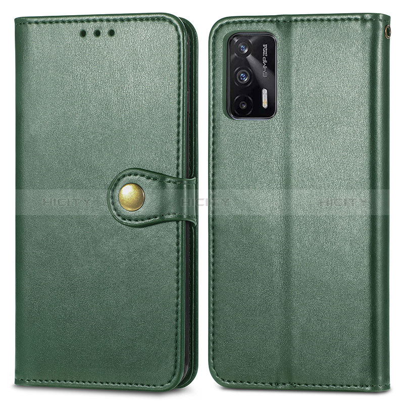 Coque Portefeuille Livre Cuir Etui Clapet S05D pour Realme Q3 Pro 5G Vert Plus