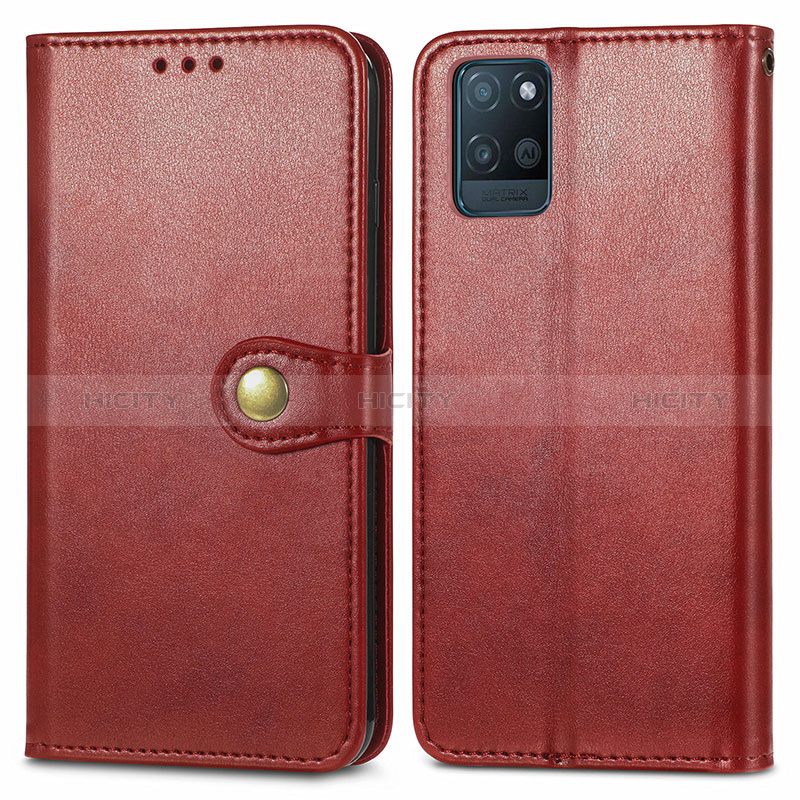 Coque Portefeuille Livre Cuir Etui Clapet S05D pour Realme V11 5G Rouge Plus