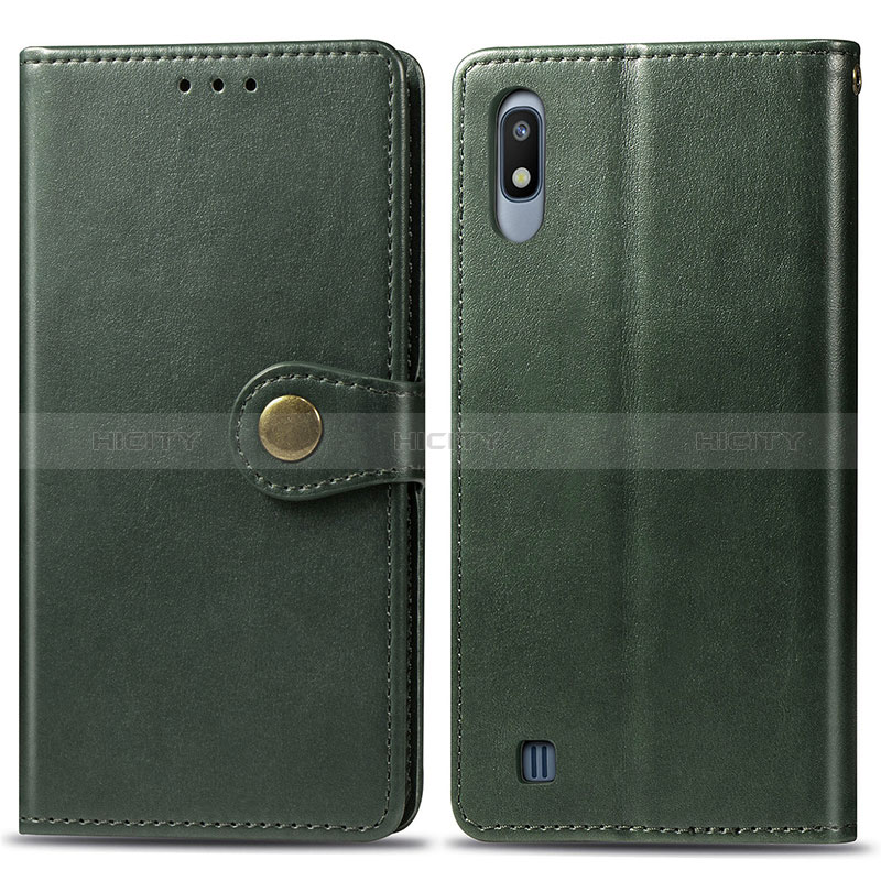 Coque Portefeuille Livre Cuir Etui Clapet S05D pour Samsung Galaxy A10 Vert Plus