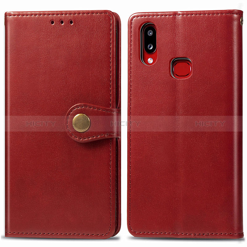 Coque Portefeuille Livre Cuir Etui Clapet S05D pour Samsung Galaxy A10s Rouge Plus