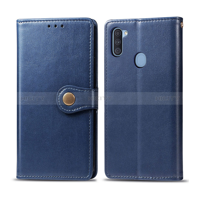 Coque Portefeuille Livre Cuir Etui Clapet S05D pour Samsung Galaxy A11 Bleu Plus