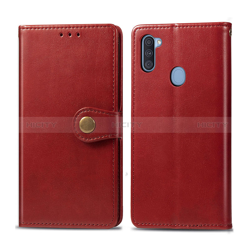 Coque Portefeuille Livre Cuir Etui Clapet S05D pour Samsung Galaxy A11 Rouge Plus