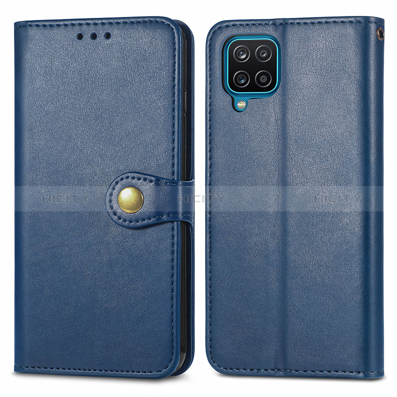 Coque Portefeuille Livre Cuir Etui Clapet S05D pour Samsung Galaxy A12 Nacho Bleu Plus