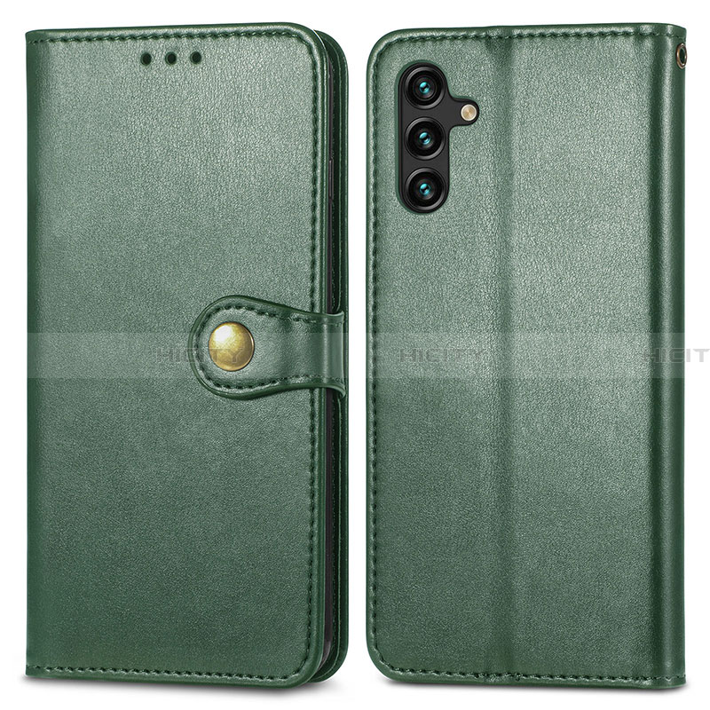 Coque Portefeuille Livre Cuir Etui Clapet S05D pour Samsung Galaxy A13 5G Vert Plus