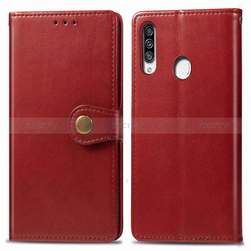 Coque Portefeuille Livre Cuir Etui Clapet S05D pour Samsung Galaxy A20s Rouge Plus