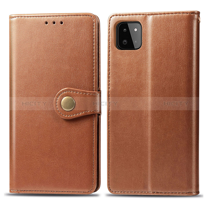 Coque Portefeuille Livre Cuir Etui Clapet S05D pour Samsung Galaxy A22s 5G Marron Plus